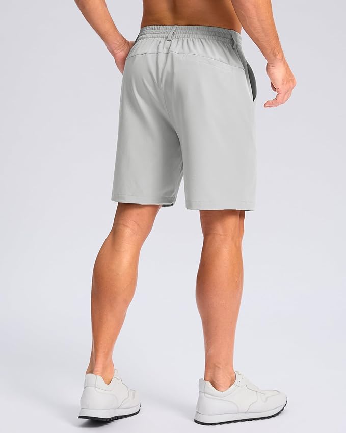 Pudolla Men's Casual Shorts 7"/9" Lightweight Golf Shorts with 3 Pockets Stretch Quick Dry Comfy Work Shorts