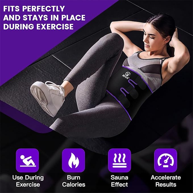 RIYA Waist Trimmer Sweat Waist Trainer for Women and Men Waist Sweat Belt Band Belly Stomach Wrap