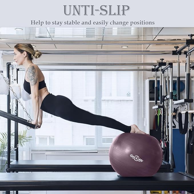 Soft Exercise ball, Anti-Burst Yoga Ball Chair Supports 2200lbs, Workout Equipment w/ Pump for Pregnancy Medicine Birthing Physical Therapy Stability Excersing Birth Swiss Fitness Gym Physio Labor Abs