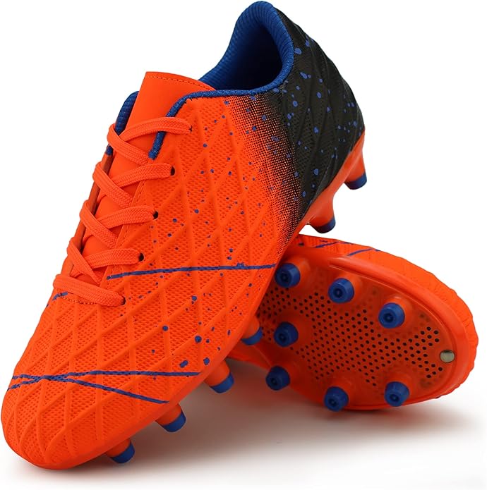 Tobfis Kids Athletic Outdoor Firm Ground Soccer Cleats Shoes(Toddler/Little Kid/Big Kid)