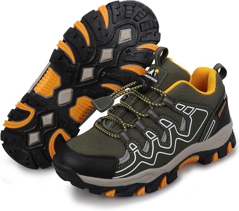 UOVO Boys Girls Kids Sneakers Hiking Running Outdoor Walking Tennis Shoes Waterproof Non Slip Fashion Sneakers(Little/Big Kids