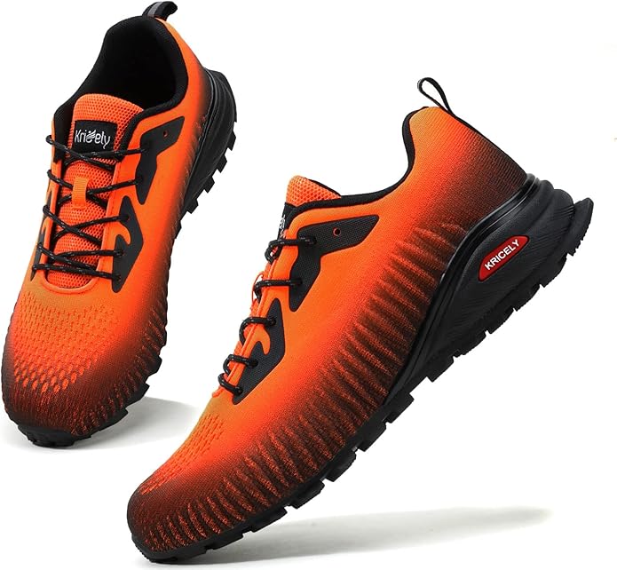 Kricely Men's Trail Running Shoes Fashion Walking Hiking Sneakers for Men Tennis Cross Training Shoe Outdoor Snearker Mens Casual Workout Footwear