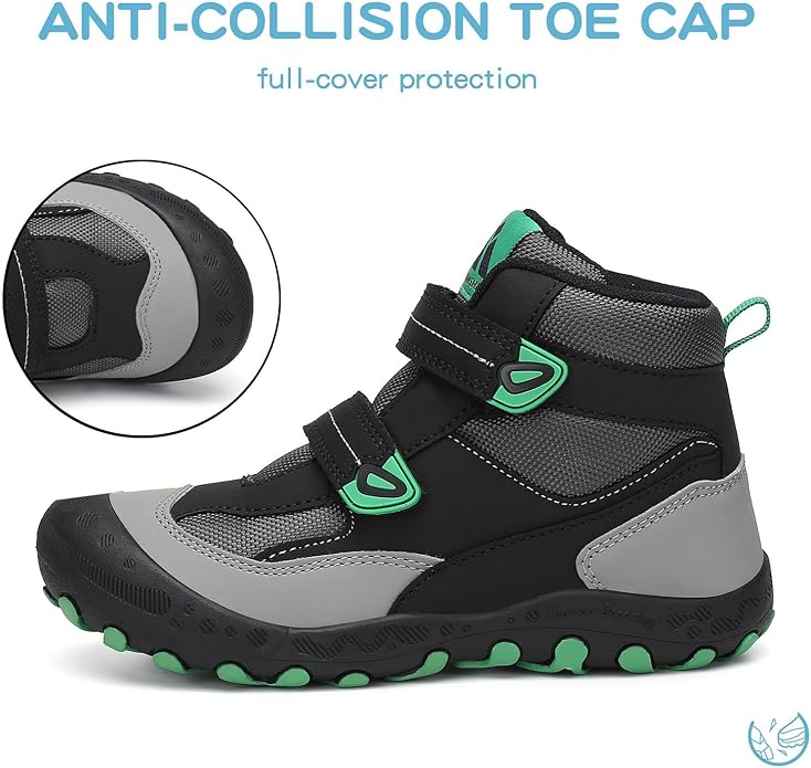 Mishansha Kids Water Resistant Hiking Boots, Boys Girls Anti Collision Anti-Skid Athletic Outdoor Adventure Trekking Shoes