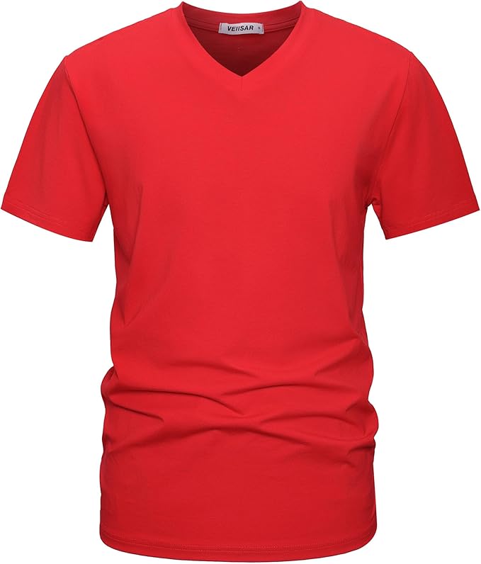 VEIISAR Premium V Neck T Shirts for Men - Modern Fitted Tees Vneck Undershirts