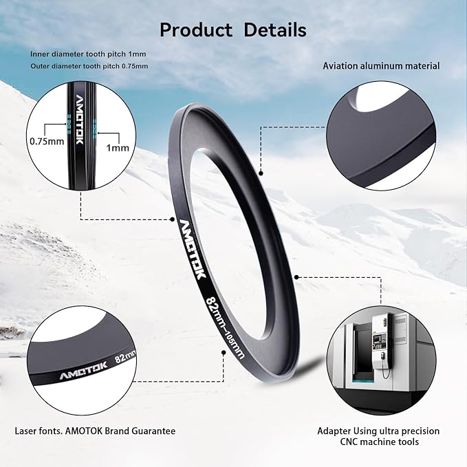 82mm Lens to 105mm Camera Lens Adapter,82mm to 105mm Filter Step up Ring Adapter Ring,Compatible All 105mm Filter Accessory
