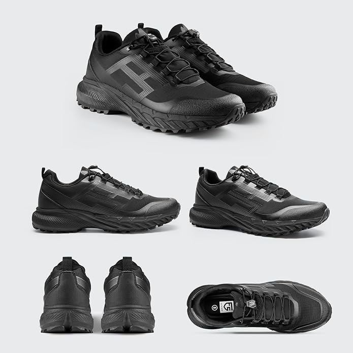 FREE SOLDIER Men's Trail Running Hiking Tactical Shoes - Breathable Lightweight Non-Slip Outdoor Sneakers for Walking Gym Backpacking Athletic Shoes