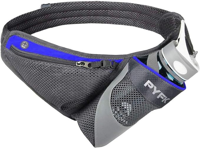 PYFK Running Belt Hydration Waist Pack with Water Bottle Holder for Men Women Waist Pouch Fanny Bag Reflective
