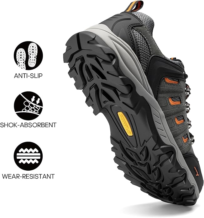 NORTIV 8 Men's Waterproof Hiking Shoes Leather Low-Top Hiking Shoes for Outdoor Trailing Trekking Camping Walking Quest