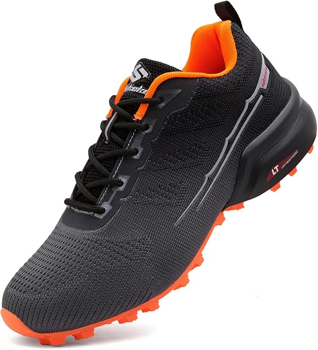 Men's Trail Running Shoes Lightweight Breathable Walking Hiking Sneakers Outdoor Athletic Tennis Cross Training Shoes