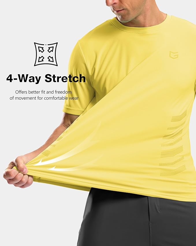 G Gradual Men's Workout Shirts Quick Dry Athletic Running T-Shirts Lightweight Moisture Wicking Short Sleeve Sports Gym Tops