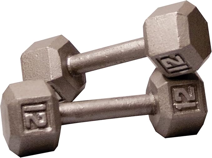 Body-Solid Cast Iron Hexagon Dumbbell, Hand Weights For Men and Women, Weight Dumbbells for Strength Training, Body Building Home Gym Training Gear