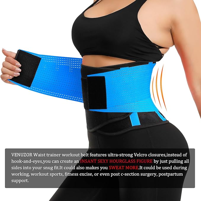 VENUZOR Waist Trainer Belt for Women - Waist Cincher Trimmer - Slimming Body Shaper Belt - Sport Girdle Belt (UP Graded)