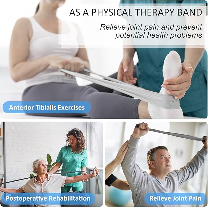 Resistance Bands for Working Out, Physical Therapy Bands, Latex Free Elastic and Exercise Bands Set for Stretching, Suitable for Rehab, Yoga, Pilates, Gym, Home Exercise