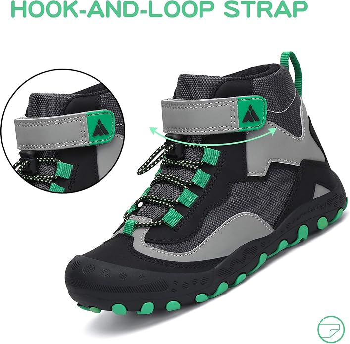 Mishansha Kids Water Resistant Hiking Boots, Boys Girls Anti Collision Anti-Skid Athletic Outdoor Adventure Trekking Shoes