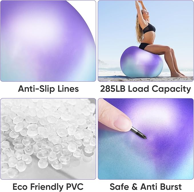 APEXUP Yoga & Pilates Ball - Anti Slip Heavy Duty Gym Ball for Fitness, Balance & Core Workout