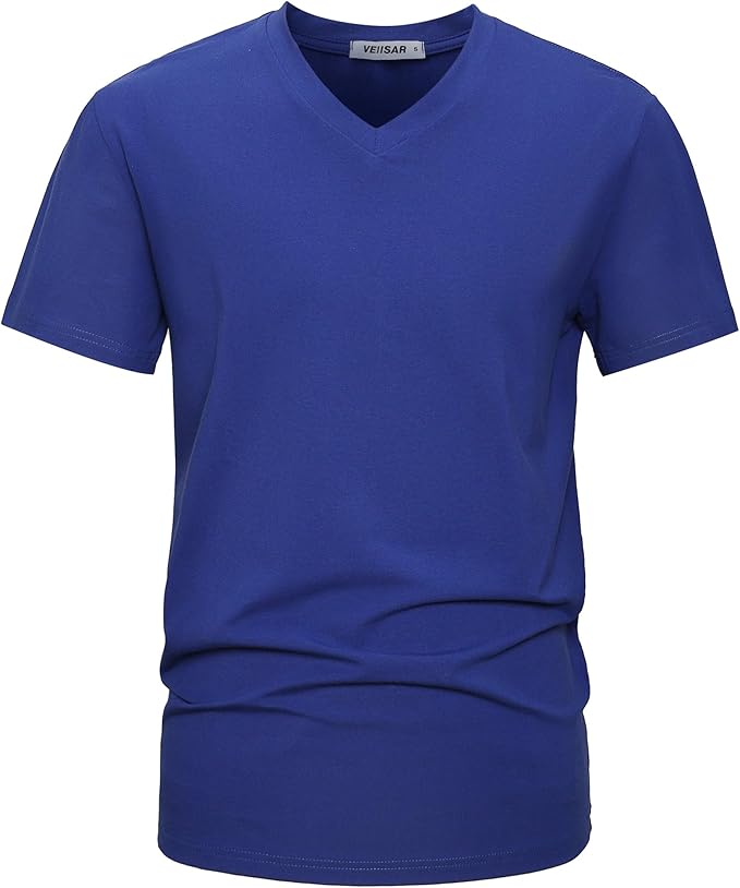 VEIISAR Premium V Neck T Shirts for Men - Modern Fitted Tees Vneck Undershirts