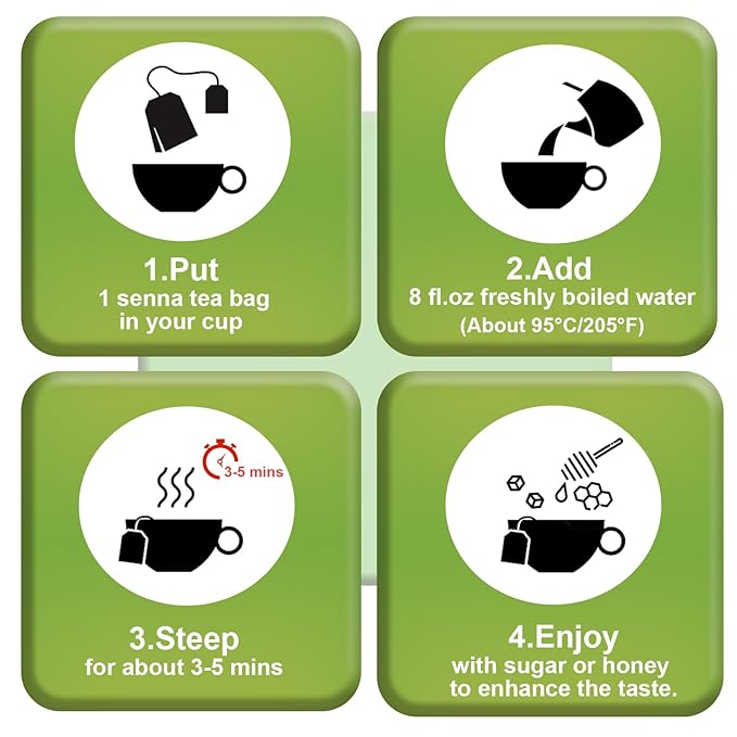 TEARELAE - Senna Tea - 1.5g x 64 Count Senna Leaves Tea Bags - Premium Indian Senna Leaves - Relieve Constipation, Aid in Digestion - Caffeine-Free, Non-GMO