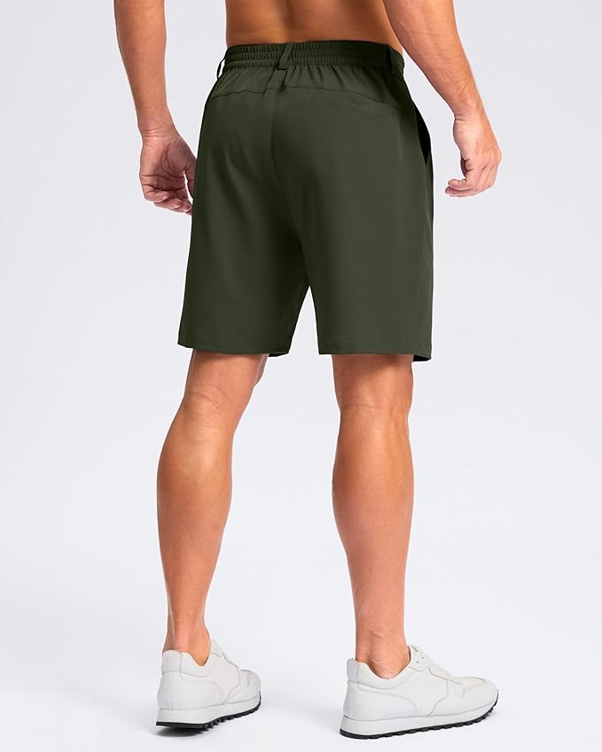 Pudolla Men's Casual Shorts 7"/9" Lightweight Golf Shorts with 3 Pockets Stretch Quick Dry Comfy Work Shorts