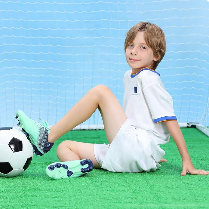 brooman Kids Soccer Cleats Boys Girls Athletic Outdoor Football Shoes