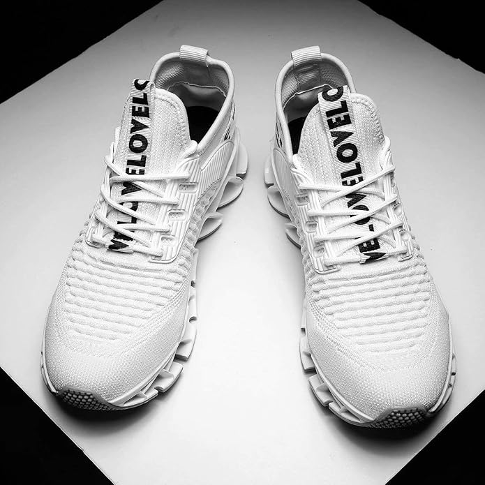 Vooncosir Men's Fashion Sneakers Breathable Mesh Running Shoes Blade Non Slip Soft Sole Casual Athletic Walking Shoes