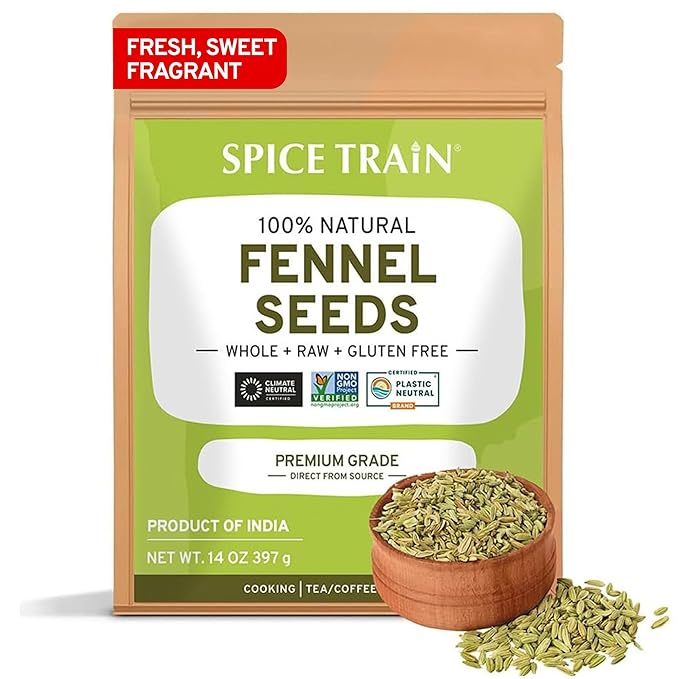 Fennel Seeds (397g/14oz) Tested for Quality | Raw Fennel Seed | Perfect for Cooking, Teas, Smoothies & Lattes | Bulk Whole Seeds in Resealable Zip Lock Pouch