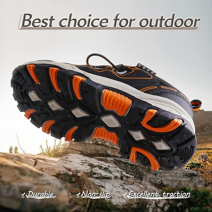 Boys Girls Hiking Trail Shoes Waterproof Slip Resistant Outdoor Trekking Walking Running Sneakers(Little/Big Kids)