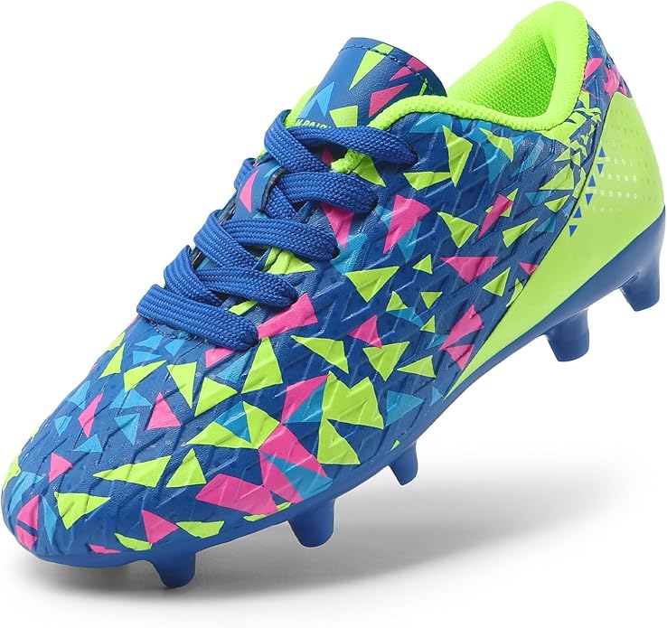 DREAM PAIRS Boys Girls Soccer Cleats Youth Firm Groud Athletic Outdoor Trainning Football Shoes for Little/Big Kid
