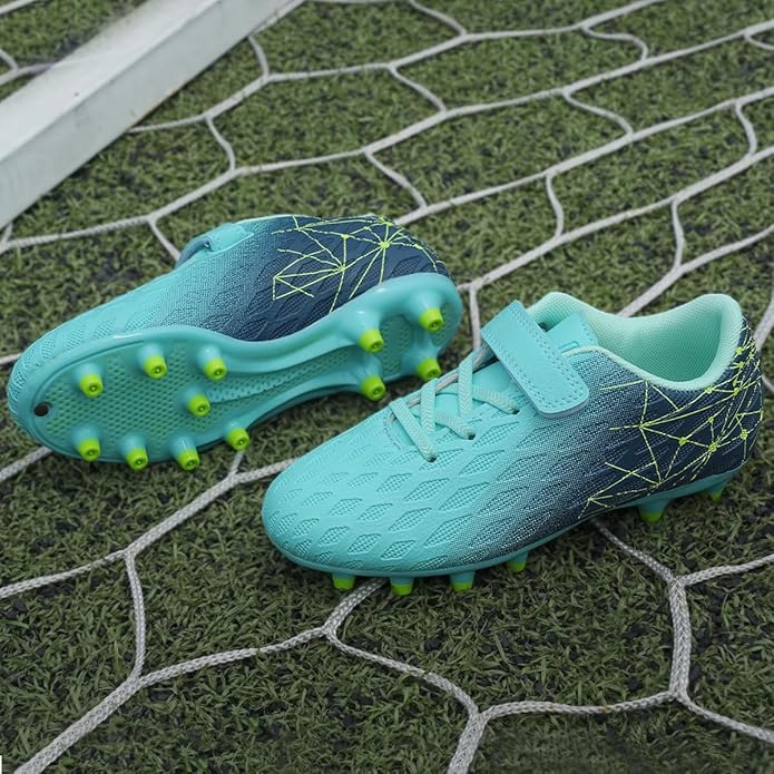 brooman Kids Firm Ground Soccer Cleats Boys Girls Athletic Outdoor Football Shoes