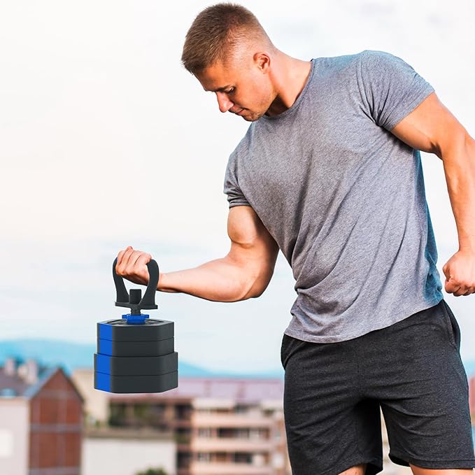 VIVITORY Dumbbell Sets Adjustable Weights, Free Weights with Connector, Non-Rolling Adjustable Dumbbell Set, Barbell for Home Gym, Hexagon, Cement Mixture