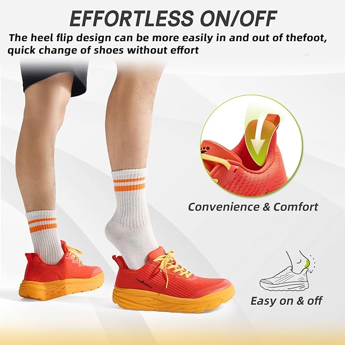 OrthoComfoot Orthopedic Diabetic Men's Wide Shoes: Comfortable Arch Support Running Sneakers, Plantar Fasciitis Wide Toe Box Work Tennis Outdoor Walking Shoes for Swollen Feet, Heel Pain