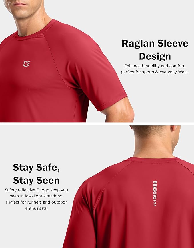 G Gradual Men's Workout Athletic T-Shirts Moisture Wicking Cooling Running Shirts Short Sleeve Performance Tee for Gym Tennis