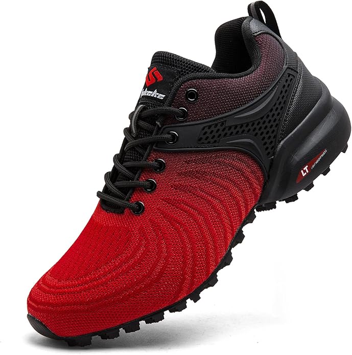 Men's Trail Running Shoes Lightweight Breathable Walking Hiking Sneakers Outdoor Athletic Tennis Cross Training Shoes