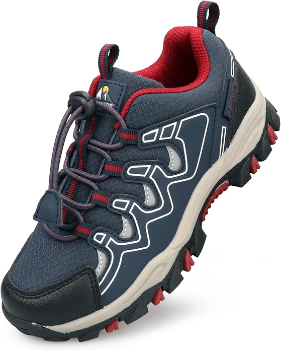 Boys Girls Hiking Trail Shoes Waterproof Slip Resistant Outdoor Trekking Walking Running Sneakers(Little/Big Kids)