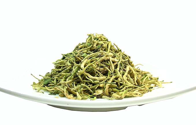 Greenhilltea traditional health herbs, Premium Honeysuckle buds, honey suckle tea NO GMO, NO Additives, Caffeine free dried herbal tea 5 OZ