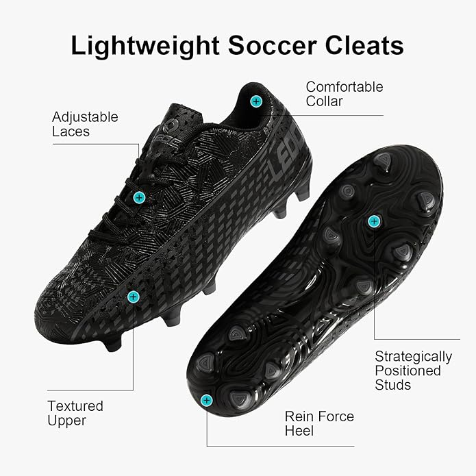 Soccer Cleats for Men's and Women's Outdoor Unisex Football Shoes Firm Rugby Boots