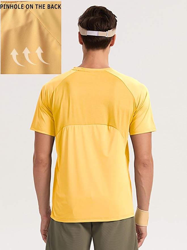 Moisture Wicking Quick Dry Soft Pickleball Workout Hiking Camping Running Shirts for Men Outdoor Sports