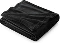 Bedsure Fleece Throw Blanket for Couch Black - Lightweight Plush Fuzzy Cozy Soft Blankets and Throws for Sofa, 50x60 inches