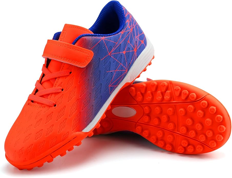 brooman Kids Indoor Soccer Shoes Boys Girls Soccer Cleats Athletic Turf Shoes