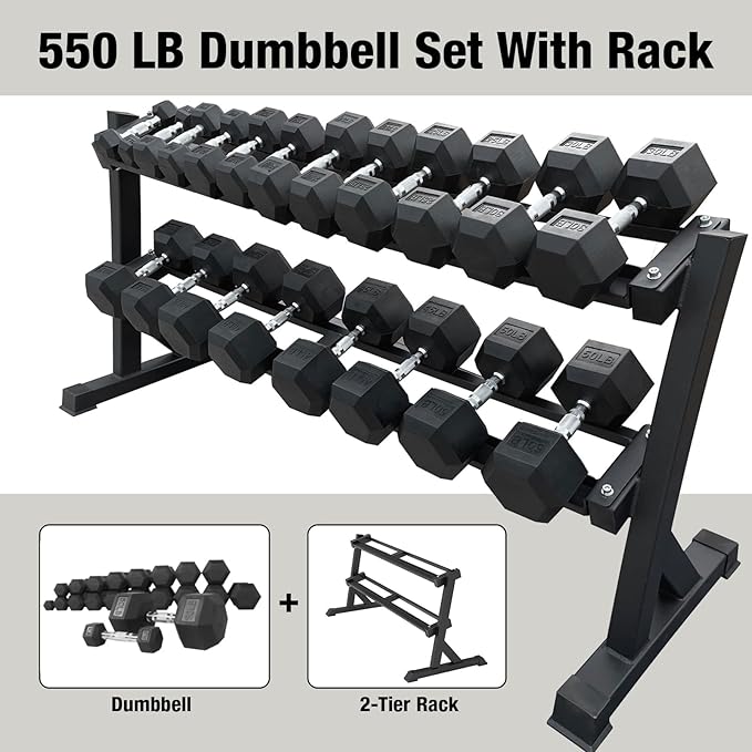 550 lbs 1200lbs 2100 lbs Dumbbells Weight Set, Hex Dumbbell Sets, Gyms Weights Dumbbells Sets, Weight Set for Home Gym, Strength Training, Fitness Center Equipment