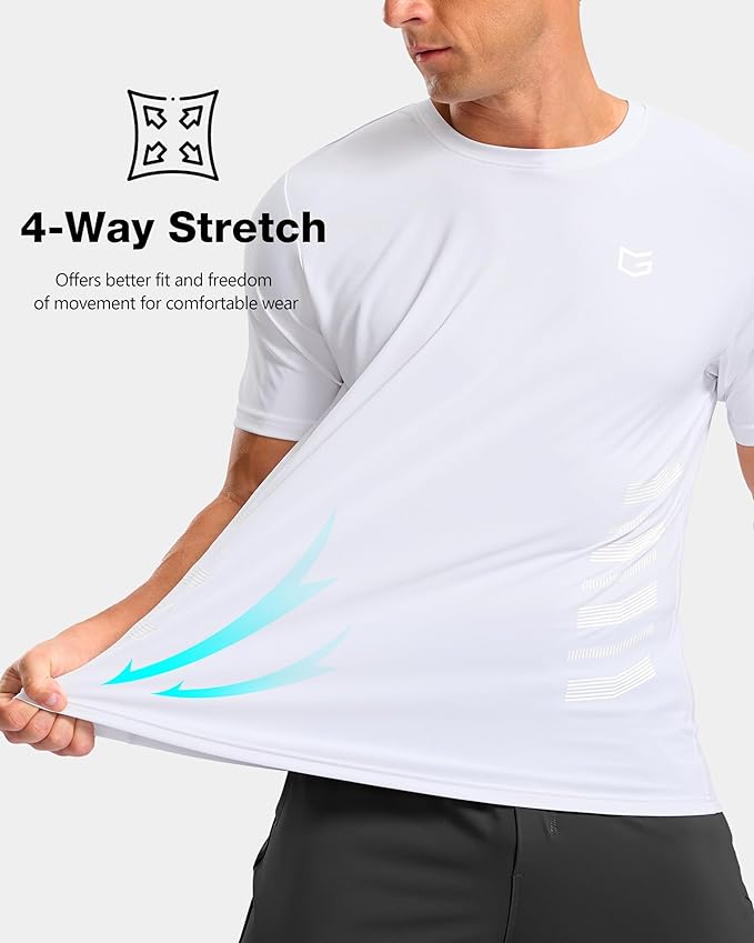G Gradual Men's Workout Shirts Quick Dry Athletic Running T-Shirts Lightweight Moisture Wicking Short Sleeve Sports Gym Tops