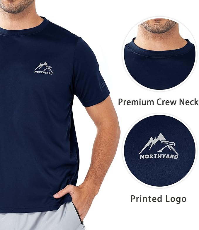 NORTHYARD Men's UPF 50+ Sun Protection Shirts Swim SPF UV Quick Dry Short Sleeve T-Shirts for Athletic Fishing Rash Guard