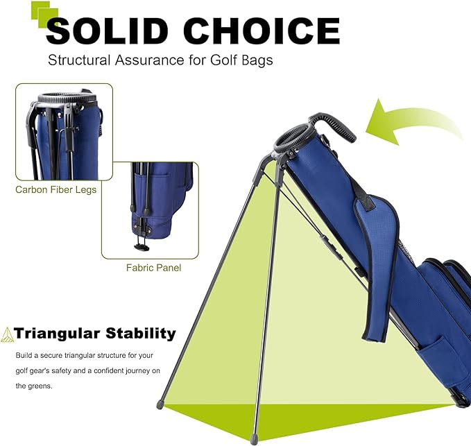 Golf Lightweight Stand Carry Bag– Easy to Carry and Durable Pitch n Putt Golf Bag for The Driving Range, Par 3 and Executive Courses–31.5 inches Tall