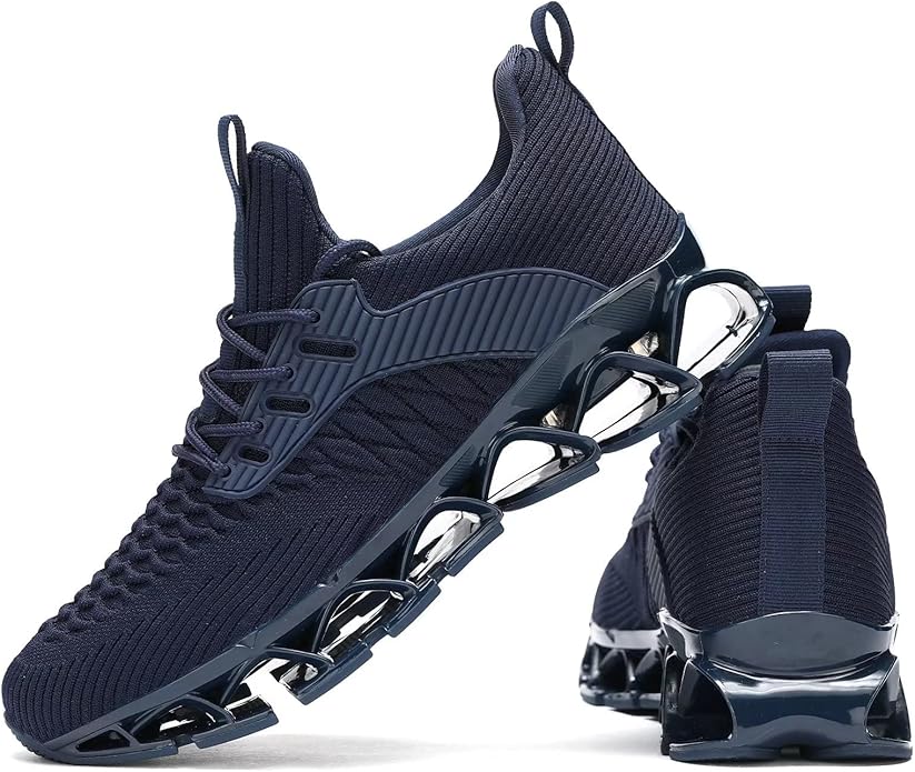Men's Slip on Walking Running Shoes Blade Tennis Casual Fashion Sneakers Comfort Non Slip Work Sport Athletic Trainer