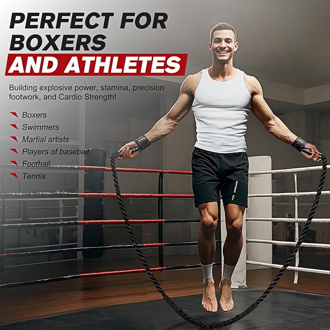 HPYGN Jump Rope, Weighted Jump Rope for Men women, 2.8lb 3.8lb 5lb Heavy Skipping Rope for Exercise, Adult Jumpropes for Home Workout, Improve Strength and Building Muscle,Total Body Workout Equipment