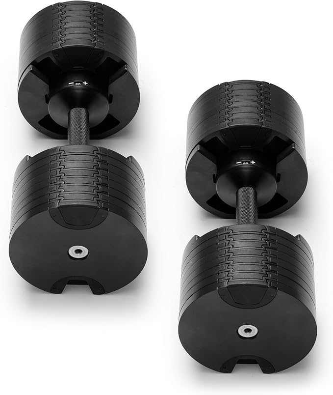 NÜOBELL® Adjustable Dumbbell Set, 5-50 LB or 5-80 LB, Easy Twist 2024-25 Model, All-In-One Weights Set (Pair) for Home, Original Manufacturer