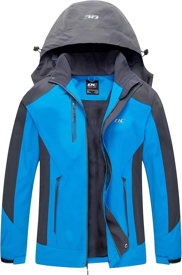 Diamond Candy Men's Hooded Waterproof Jacket Lightweight Rain Jacket Outdoor Casual Sportswear