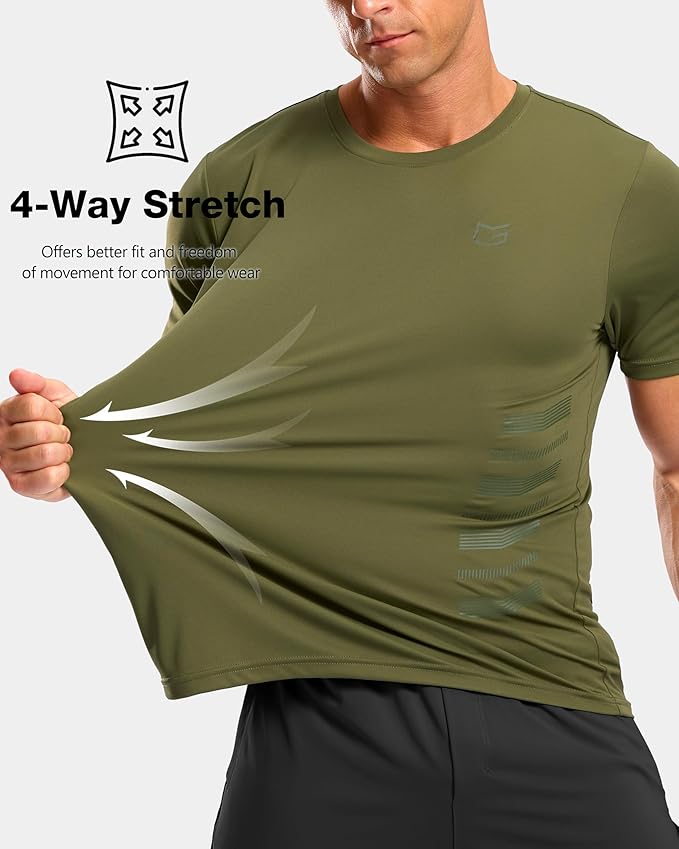 G Gradual Men's Workout Shirts Quick Dry Athletic Running T-Shirts Lightweight Moisture Wicking Short Sleeve Sports Gym Tops