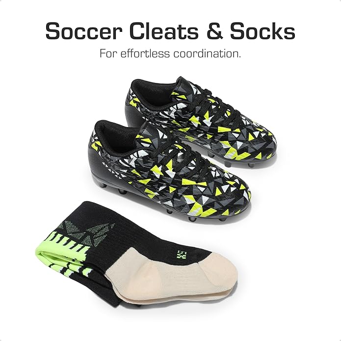 DREAM PAIRS Boys Girls Soccer Cleats Youth Firm Groud Athletic Outdoor Trainning Football Shoes for Little/Big Kid