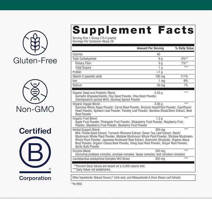 Metagenics PhytoMulti Superfoods - Organic Fruit & Vegetable Superfood Powder Blend - for Overall Wellness & Immune System Support - Tropical Fruit Flavor - 29 Servings - 10.58 Oz