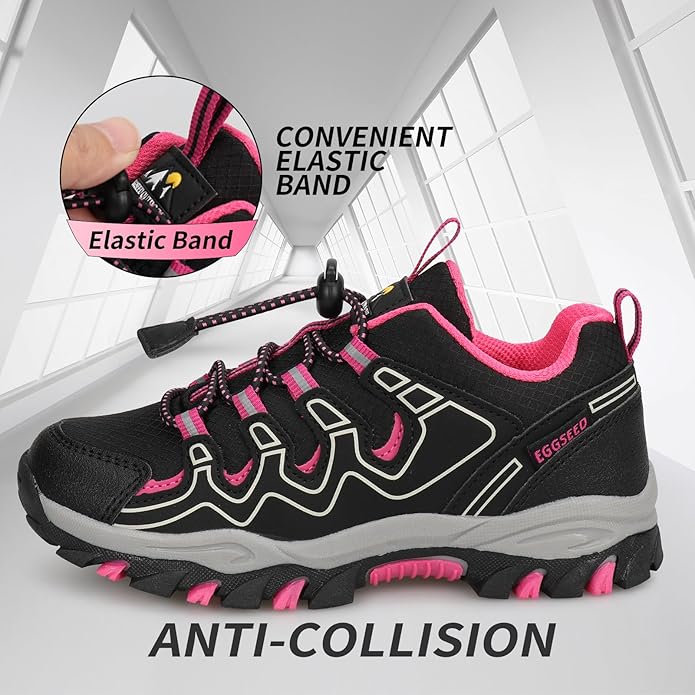 Kids Boys Running Shoes Waterproof Non-Slip Breathable Low-Top Outdoor Hiking Walking Sneakers (Little/Big Kids)